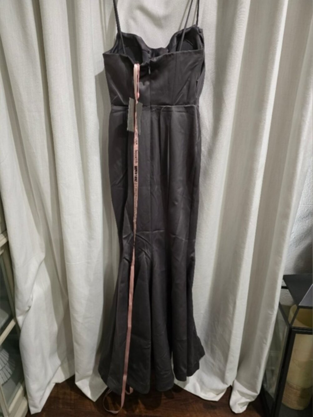 House Of CB Violette shadow Grey satin fishtail gown Mermaid Maxi Dress S NWT - Picture 6 of 7